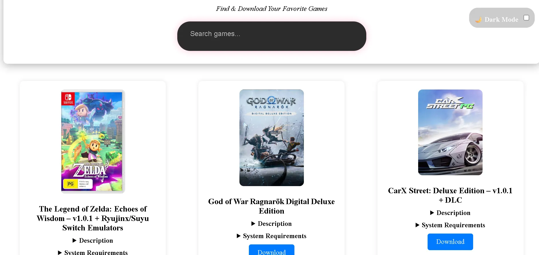 Games Network Direct game download portal